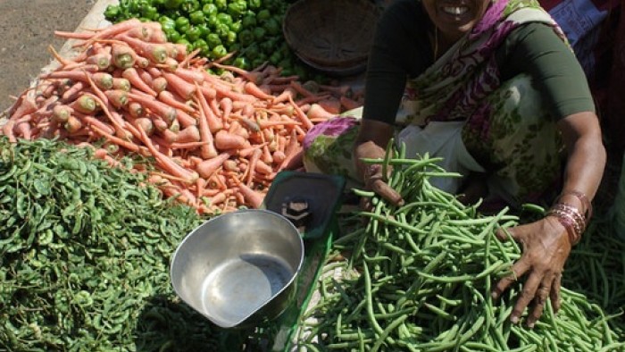 Farmer in India at a market